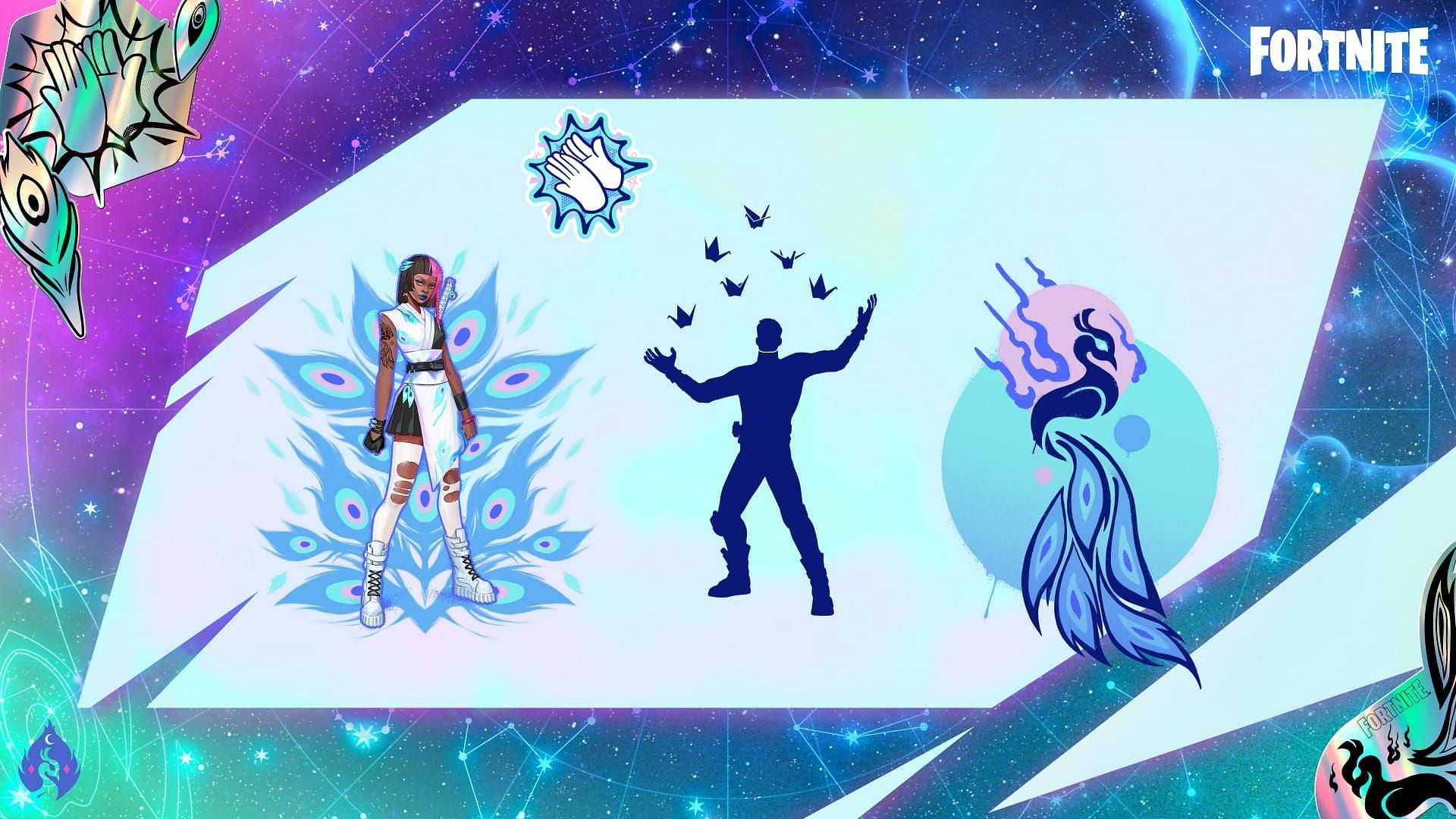 Emotes associated with Iridia Vayne (Image via Epic Games)